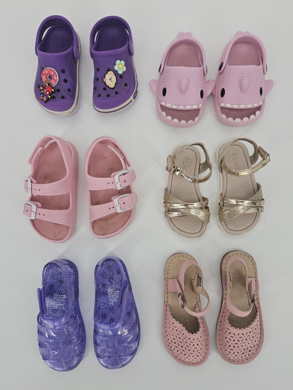 Girls Shoes Lot Size 7 Crocs Sandals Jelly Shoes 6 Pairs